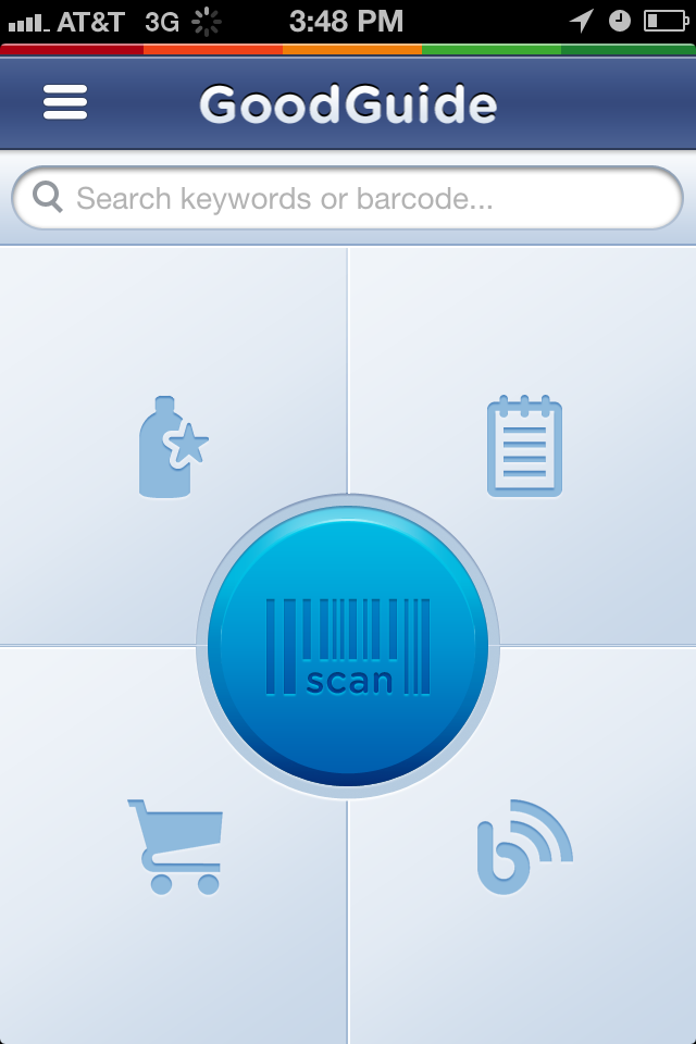 GoodGuide app for iPhone. Scan your item...